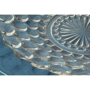 Vintage Anchor Hocking Bubble Glass Luncheon Plate 10" Clear Boopie MCM